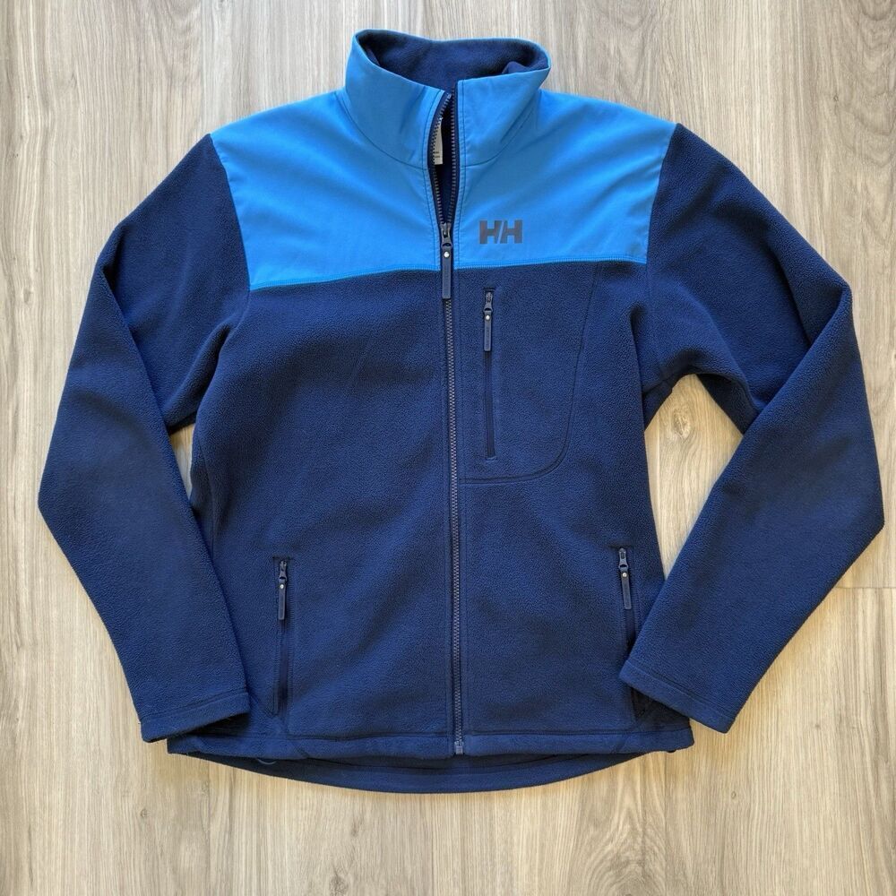 Helly Hansen Varde Mens L Polartec Full Zip Fleece Blue Polartec $125 Retail EUC